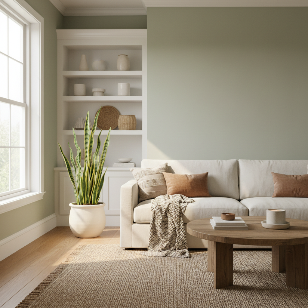 Cozy living room with clean air